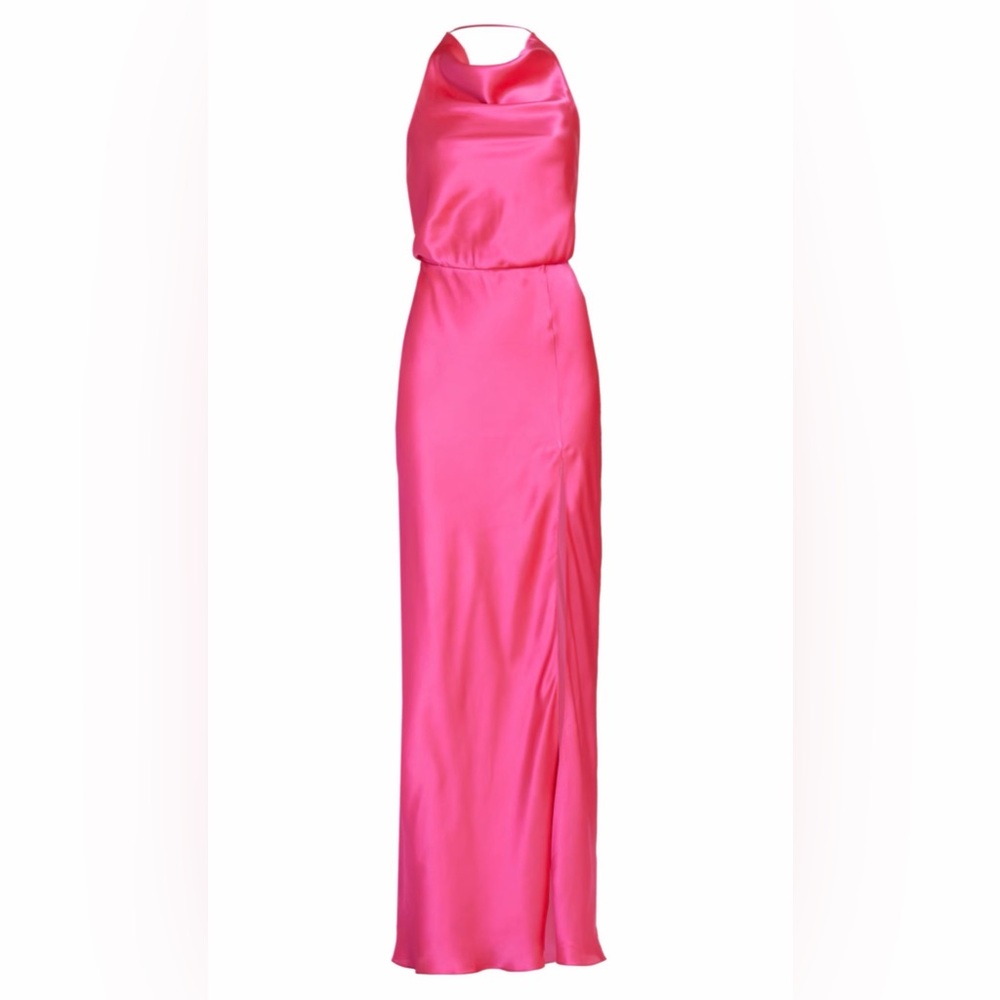 Amanda Uprichard Aurela Cowlneck Silk Maxi Dress Size Medium